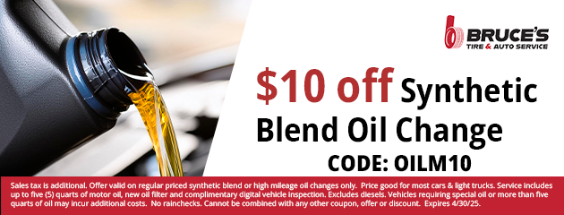 $10 off Synthetic Blend Oil Change